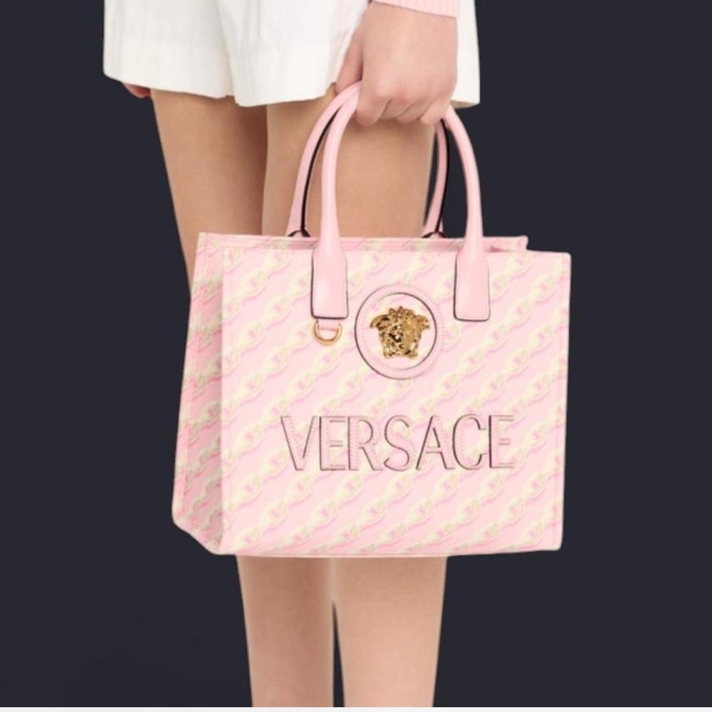 NWT Versace Pastel Pink Tote. 💯 Authentic. Measurements in pics. With dust bag! - Picture 7 of 11